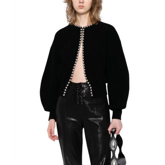 ALEXANDER WANG Sweaters - ALEXANDER WANG pre-loved pearl placet cardigan in black